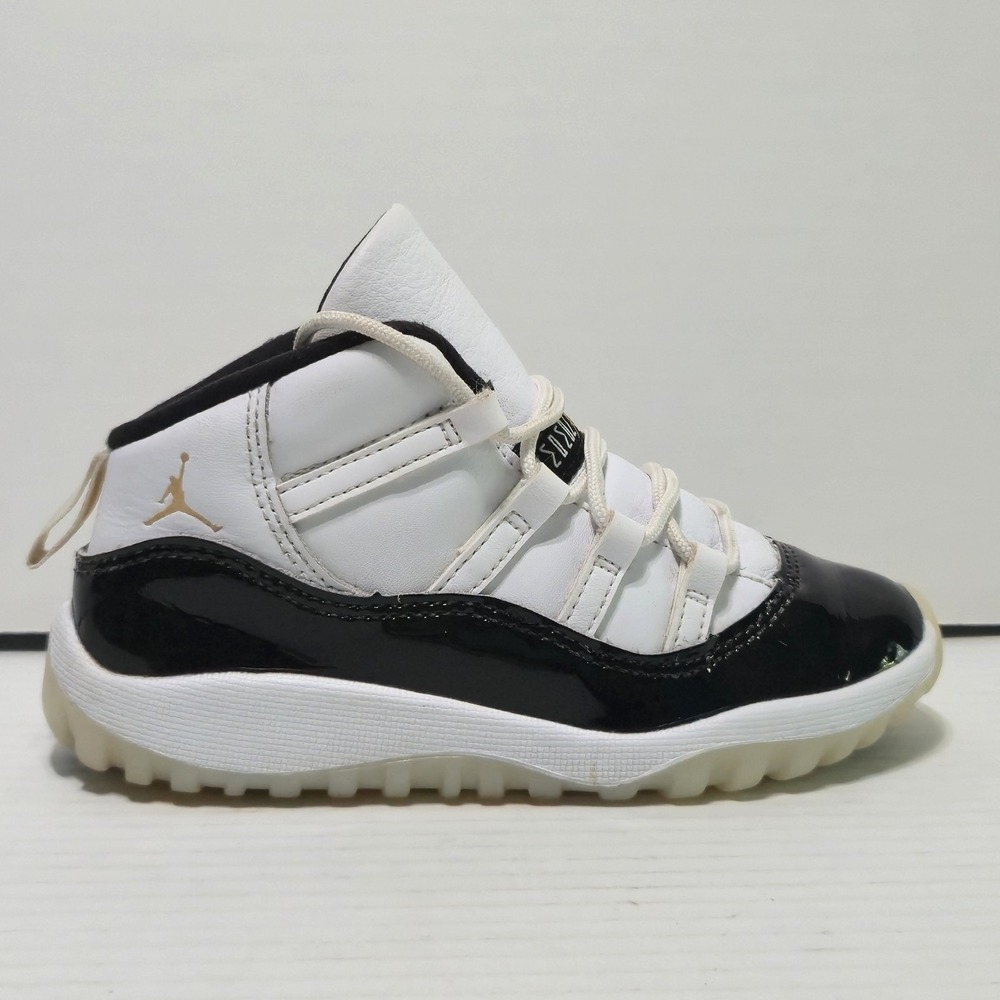 Nike Air Jordan 11 Retro Gratitude DMP White Black Gold TD 378040-170 Size 10C
